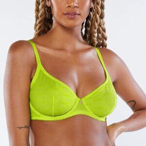 Savage Fenty Flocked Logo Unlined Bra, like new, 38 B 38B!